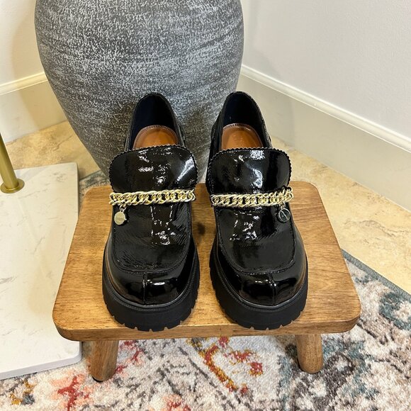 ASOS Black Platform Patent Leather Loafers - Picture 1 of 2